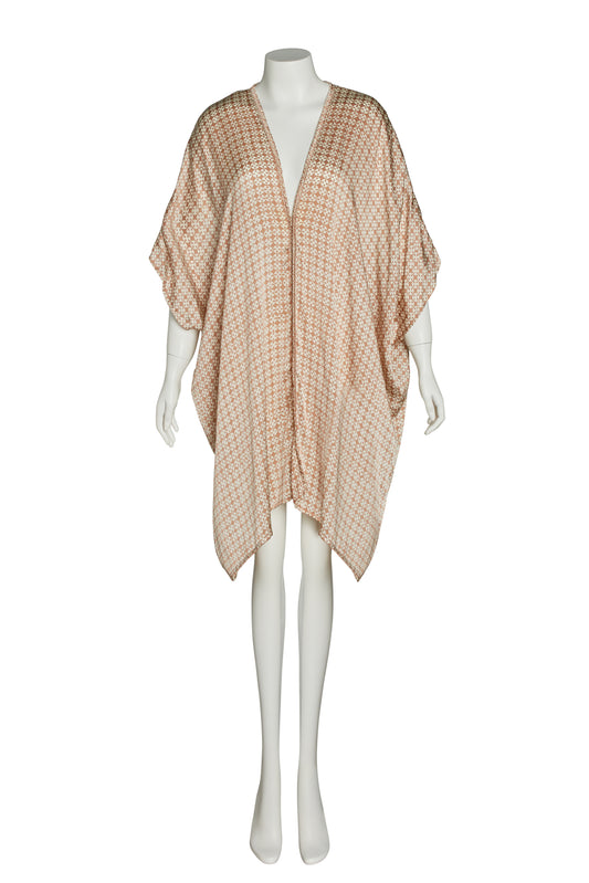 Offener Seidenkaftan Suarga, beige