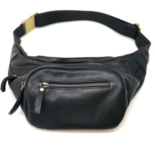 Lederbauchtasche, schwarz